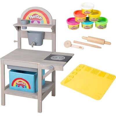 roba x Play-Doh Spielküche aus FSC-zertifiziertem Holz Inkl. 3D-Kreativmatte, 6 Knetdosen, Werkzeugen, Aufbewahrungsbox & Spielwanne Ideal für Indoor & Outdoor Ab 3 Jahren roba x Play-Doh Spielküche aus FSC-zertifiziertem Holz Inkl. 3D-Kreativmatte, 6 Knetdosen, Werkzeugen, Aufbewahrungsbox & Spielwanne Ideal für Indoor & Outdoor Ab 3 Jahren