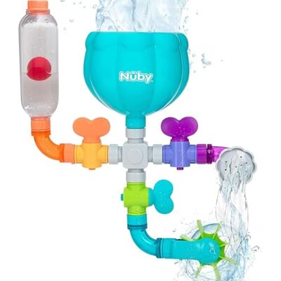 Nuby Wacky Waterworks Interaktives 10-teiliges Badespielzeug, ab 18 Monaten Fördert Hand-Augen-Koordination & Feinmotorik, mit Saugnäpfen & einfacher Montage für lustigen Badespaß für Kleinkinder Nuby Wacky Waterworks Interaktives 10-teiliges Badespielzeug, ab 18 Monaten Fördert Hand-Augen-Koordination & Feinmotorik, mit Saugnäpfen & einfacher Montage für lustigen Badespaß für Kleinkinder