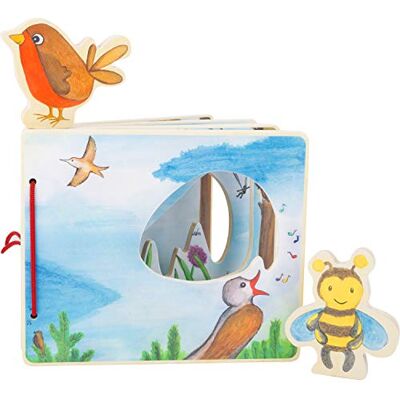 small foot Bilderbuch Welt der Lüfte, interaktives Buch aus Holz für Kinder, mit Biene und Vogel, ab 12 Monaten, 11217 small foot Bilderbuch Welt der Lüfte, interaktives Buch aus Holz für Kinder, mit Biene und Vogel, ab 12 Monaten, 11217