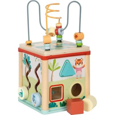small foot Motorikwürfel „Jungle Friends“ aus FSC® 100%-zertifiziertem Holz, platzsparender Aktivitätswürfel mit 5 bespielbaren Flächen, Lernspielzeug für Kinder ab 1 Jahr, 12765 small foot Motorikwürfel „Jungle Friends“ aus FSC® 100%-zertifiziertem Holz, platzsparender Aktivitätswürfel mit 5 bespielbaren Flächen, Lernspielzeug für Kinder ab 1 Jahr, 12765