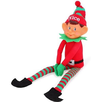Toyland ® Elves with Attitude 35cm (14") Rot-grünes 'Nice' Plüschelfen-Spielzeug Strickmütze & Beine Freches Vinylgesicht und Hände verbinden- Festlicher Spaß für alle! Toyland ® Elves with Attitude 35cm (14") Rot-grünes 'Nice' Plüschelfen-Spielzeug Strickmütze & Beine Freches Vinylgesicht und Hände verbinden- Festlicher Spaß für alle!