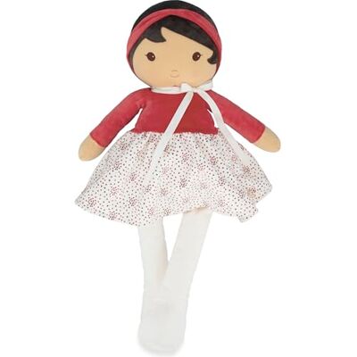 KALOO – Tendresse – Meine erste Stoffpuppe Emilie – Stoffpuppe 80 cm – Rock aus Mikrovelours & roter Wickeljacke – Personalisierbares Band – Ab Geburt, K200023 KALOO – Tendresse – Meine erste Stoffpuppe Emilie – Stoffpuppe 80 cm – Rock aus Mikrovelours & roter Wickeljacke – Personalisierbares Band – Ab Geburt, K200023