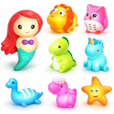 JoiTale Badespielzeug Baby ab 1 2 3 Jahr, 8 STK Tier Badewannenspielzeug mit Licht LED Badewannen Spielzeug Kinder, Leuchtet Wasserspielzeug Bath Toys Badespaß, Sensorik Spielzeug Mitgebsel Kindergeburtstag JoiTale Badespielzeug Baby ab 1 2 3 Jahr, 8 STK Tier Badewannenspielzeug mit Licht LED Badewannen Spielzeug Kinder, Leuchtet Wasserspielzeug Bath Toys Badespaß, Sensorik Spielzeug Mitgebsel Kindergeburtstag