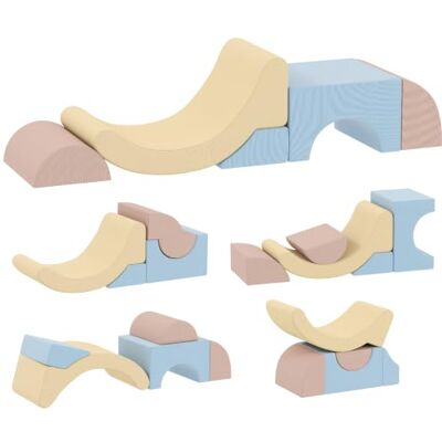 AIYAPLAY Schaumstoff Bausteine 5er-Set Softbausteine Großbausteine Blau Kinder, Klettern, Riesenbausteine, Bausteinset mit Cord-Optik, Bauklötze AIYAPLAY Schaumstoff Bausteine 5er-Set Softbausteine Großbausteine Blau Kinder, Klettern, Riesenbausteine, Bausteinset mit Cord-Optik, Bauklötze
