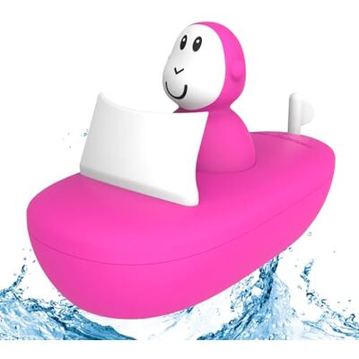 Matchstick Monkey Badewannen Boot-Set – Baby Badespielzeug, schwimmendes Boot & Wackelspielzeug, leicht zu greifen, fördert Motorik & sensorisches Spielen, BPA-frei, ab 12 Monaten, Pink Matchstick Monkey Badewannen Boot-Set – Baby Badespielzeug, schwimmendes Boot & Wackelspielzeug, leicht zu greifen, fördert Motorik & sensorisches Spielen, BPA-frei, ab 12 Monaten, Pink