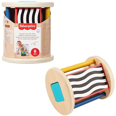 Fisher Price Holzroller Krabbel-Baby-Spielzeug Holzrassel-Aktivität, sensorisches und motorisches Spiel, Babys und Kleinkinder 6+ Monate, JKH17 Fisher Price Holzroller Krabbel-Baby-Spielzeug Holzrassel-Aktivität, sensorisches und motorisches Spiel, Babys und Kleinkinder 6+ Monate, JKH17