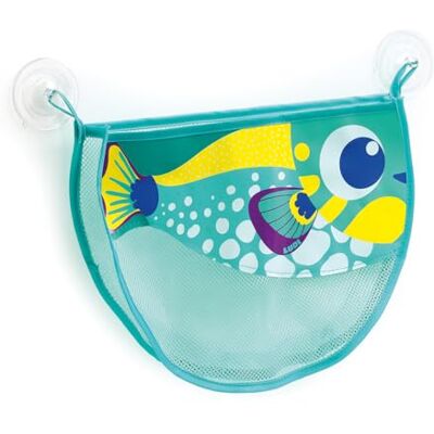 LUDI – XXL Badeaufbewahrungsnetz Fisch – Spielzeugnetz für Badewanne mit 2 Saugnäpfen – Große Kapazität und schnelles Trocknen – 100 % Polyester – Ab Geburt LUDI – XXL Badeaufbewahrungsnetz Fisch – Spielzeugnetz für Badewanne mit 2 Saugnäpfen – Große Kapazität und schnelles Trocknen – 100 % Polyester – Ab Geburt