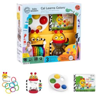Baby Einstein Cal Lernt Farben Babyspielzeug Geschenkset, 4 Teile, Cal Lernt Farben, Alter ab 3 Monaten Baby Einstein Cal Lernt Farben Babyspielzeug Geschenkset, 4 Teile, Cal Lernt Farben, Alter ab 3 Monaten