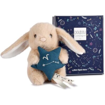 Doudou et Compagnie Kleines Kuscheltier Hase, Widder, 12 cm, Astro-Kollektion, mit Sternbild, Bestickt, weicher Molton, Geschenkidee zur Geburt, Baby, Mädchen, Jungen – DC4651 Doudou et Compagnie Kleines Kuscheltier Hase, Widder, 12 cm, Astro-Kollektion, mit Sternbild, Bestickt, weicher Molton, Geschenkidee zur Geburt, Baby, Mädchen, Jungen – DC4651