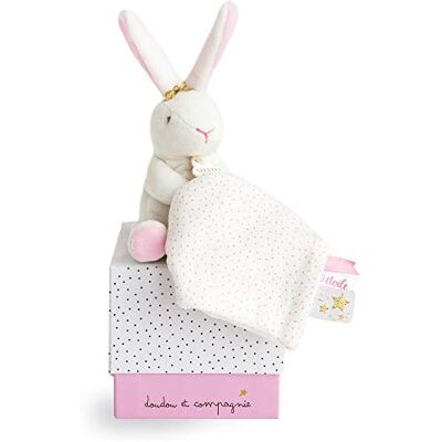 Doudou et Compagnie DC3513 KANINCHEN ETOILE Marionette mit Decke, rosa Doudou et Compagnie DC3513 KANINCHEN ETOILE Marionette mit Decke, rosa