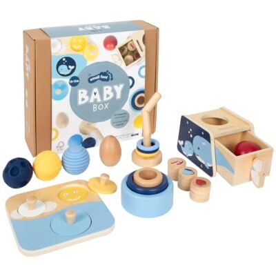 small foot Baby-Box 10-12 Monate, Babyspielzeug Komplett-Set, ab 10 Monaten Baby Geschenk: 10-12 Monate, Babyspielzeug Set für Jungen & Mädchen mit Stapelturm, Steckspiel & Sprach-Coins aus Holz small foot Baby-Box 10-12 Monate, Babyspielzeug Komplett-Set, ab 10 Monaten Baby Geschenk: 10-12 Monate, Babyspielzeug Set für Jungen & Mädchen mit Stapelturm, Steckspiel & Sprach-Coins aus Holz