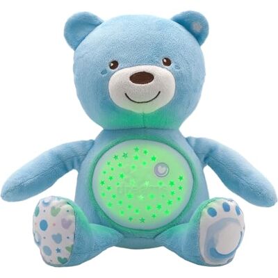 Chicco Kuscheltier Bär, Baby Spielzeug ab Geburt, Teddybär Plüsch, weicher Projektor mit Nachtlicht, Lichteffekten und entspannenden Melodien, Kinderspielzeug 0+ Monate, Hellblau, Kindertag Geschenk Chicco Kuscheltier Bär, Baby Spielzeug ab Geburt, Teddybär Plüsch, weicher Projektor mit Nachtlicht, Lichteffekten und entspannenden Melodien, Kinderspielzeug 0+ Monate, Hellblau, Kindertag Geschenk