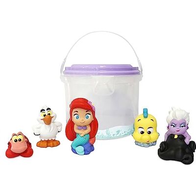 Disney Official, Arielle, Badespielzeug mit Eimer und 5 Figuren Mit Arielle und ihren Freunden sowie Eimer und Siebdeckel, zum Spielen in Badewanne und Planschbecken, ab 6 Monaten Disney Official, Arielle, Badespielzeug mit Eimer und 5 Figuren Mit Arielle und ihren Freunden sowie Eimer und Siebdeckel, zum Spielen in Badewanne und Planschbecken, ab 6 Monaten