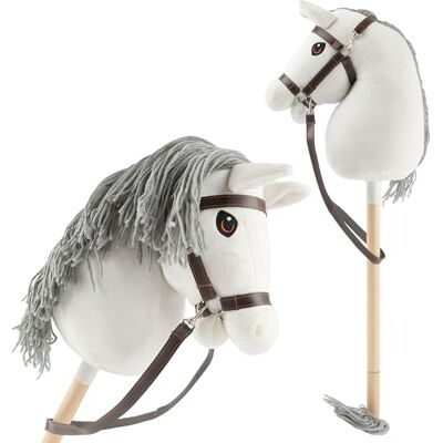 Bieco Hobby Horse Steckenpferd Schimmel Größe S, mit Trense Abnehmbarer Stock & Schweif, für Springreiten, Dressur & Spielen Hobby Horse Pferde Bieco Hobby Horse Steckenpferd Schimmel Größe S, mit Trense Abnehmbarer Stock & Schweif, für Springreiten, Dressur & Spielen Hobby Horse Pferde