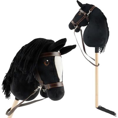 Bieco Hobby Horse Steckenpferd Rappe Größe S, mit Trense Abnehmbarer Stock & Schweif, für Springreiten, Dressur & Spielen Hobby Horse Pferde Bieco Hobby Horse Steckenpferd Rappe Größe S, mit Trense Abnehmbarer Stock & Schweif, für Springreiten, Dressur & Spielen Hobby Horse Pferde