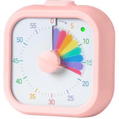 Relaxdays visueller Timer, leiser Kinder-Timer, optischer Alarm, rosa 60 Min Countdown-Timer, Regenbogen, Pomodoro Relaxdays visueller Timer, leiser Kinder-Timer, optischer Alarm, rosa 60 Min Countdown-Timer, Regenbogen, Pomodoro
