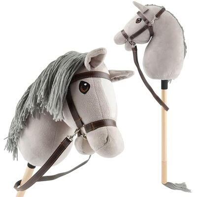 Bieco Hobby Horse Steckenpferd Grauer Größe S, mit Trense Abnehmbarer Stock & Schweif, für Springreiten, Dressur & Spielen Hobby Horse Pferde Bieco Hobby Horse Steckenpferd Grauer Größe S, mit Trense Abnehmbarer Stock & Schweif, für Springreiten, Dressur & Spielen Hobby Horse Pferde