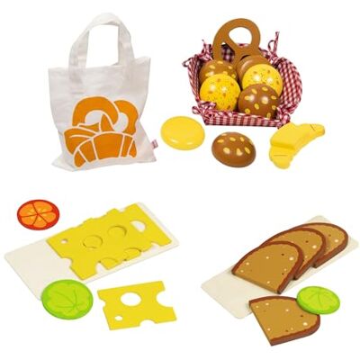 goki 6637 Aufschnitt-Set aus Holz, perfekt für Spielküche und Kaufmannsladen, 22-teiliges Set für den Tisch inkl. Brot, Brötchen, Käse, Salat und Tomate, fördert Kreativität und Motorik, ab 3 Jahre goki 6637 Aufschnitt-Set aus Holz, perfekt für Spielküche und Kaufmannsladen, 22-teiliges Set für den Tisch inkl. Brot, Brötchen, Käse, Salat und Tomate, fördert Kreativität und Motorik, ab 3 Jahre