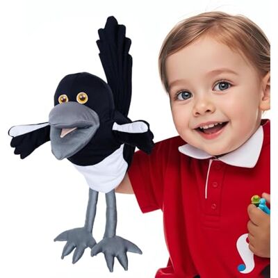 STEVE and MAGGIE Plush Toy – Maggie Magpie Hand Puppet for Kids 1+, Soft Bird Puppet for Pretend Play, Nursery Rhymes & Learning, Interactive Toddler Toy for Bedtime Story & Social Skills (SMALL) STEVE and MAGGIE Plush Toy – Maggie Magpie Hand Puppet for Kids 1+, Soft Bird Puppet for Pretend Play, Nursery Rhymes & Learning, Interactive Toddler Toy for Bedtime Story & Social Skills (SMALL)