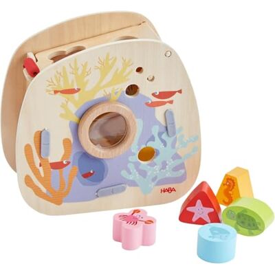 HABA Sortierbox Unterwasserwelt – Zuordnungsspiel mit Meerestieren, für Kinder ab 18 Monaten, mit Lupenfunktion, Lernspielzeug zur Förderung der Feinmotorik – 2011873001 HABA Sortierbox Unterwasserwelt – Zuordnungsspiel mit Meerestieren, für Kinder ab 18 Monaten, mit Lupenfunktion, Lernspielzeug zur Förderung der Feinmotorik – 2011873001