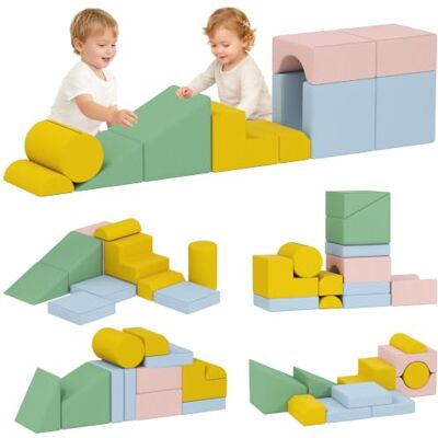 AIYAPLAY Schaumstoff Bausteine 12-TLG. Softbausteine Bausteinset Bunt Kinder, mit Cord-Optik, Klettern, Großbausteine, Schaumstoff-Kletterblöcke, Bauklötze AIYAPLAY Schaumstoff Bausteine 12-TLG. Softbausteine Bausteinset Bunt Kinder, mit Cord-Optik, Klettern, Großbausteine, Schaumstoff-Kletterblöcke, Bauklötze