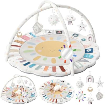 Lulltot Spielbogen Baby mit Spielmatte: 7 Spielzeuge, 4 cm dick, 115x115 cm Für Babys 0–24 Monate, Bauchzeit & Krabbeln, 5 Sinnesbereiche, waschbar, weiche Füllung, ideal für Wohnzimmer & Kinderzimmer Lulltot Spielbogen Baby mit Spielmatte: 7 Spielzeuge, 4 cm dick, 115x115 cm Für Babys 0–24 Monate, Bauchzeit & Krabbeln, 5 Sinnesbereiche, waschbar, weiche Füllung, ideal für Wohnzimmer & Kinderzimmer