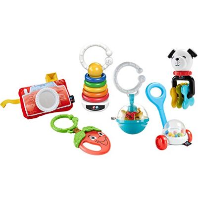 Fisher Price Spielspaß Geschenkset, 6 Fisher-Price Produkte inklsive Beißring und Rassel, ab 3 Monaten Fisher Price Spielspaß Geschenkset, 6 Fisher-Price Produkte inklsive Beißring und Rassel, ab 3 Monaten