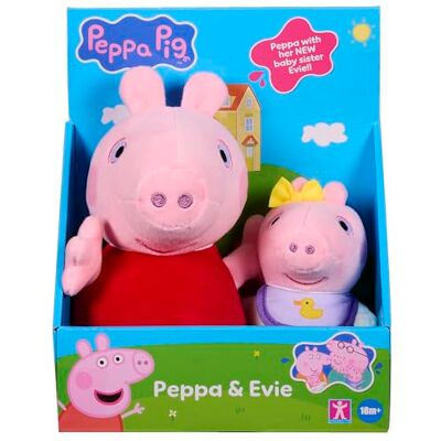 BANDAI Peppa Wutz mit Baby, 2 Plüschtiere BANDAI Peppa Wutz mit Baby, 2 Plüschtiere