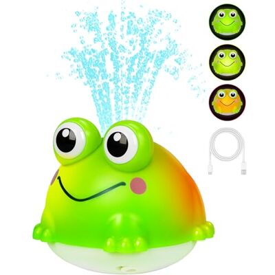 Jovicos Badewannenspielzeug, Wiederaufladbares Frosch Badespielzeug mit LED ab 1-3 USB Aufladbar, Leuchtende Badewannenspielzeug ab 1 2 3 4, Baby Badespielzeug, Wasserspielzeug Kinder Badewann Spielzeug Jovicos Badewannenspielzeug, Wiederaufladbares Frosch Badespielzeug mit LED ab 1-3 USB Aufladbar, Leuchtende Badewannenspielzeug ab 1 2 3 4, Baby Badespielzeug, Wasserspielzeug Kinder Badewann Spielzeug
