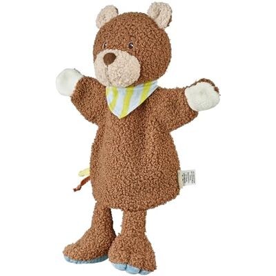 Sterntaler Handpuppe Bär Bob aus weichem Flausch, Kinder- und Babyspielzeug mit Halstuch, wattiert, 33 × 27 × 9 cm – Hellbraun Sterntaler Handpuppe Bär Bob aus weichem Flausch, Kinder- und Babyspielzeug mit Halstuch, wattiert, 33 × 27 × 9 cm – Hellbraun