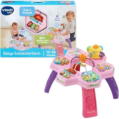 VTech Entdeckertisch Rosa Interaktiver Lerntisch für Babys ab 12 Monaten VTech Entdeckertisch Rosa Interaktiver Lerntisch für Babys ab 12 Monaten