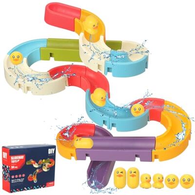 Withosent 34 Stück Badewannenspielzeug, DIY Kugelbahn Badespielzeug, Wandbadewanne wasserspielzeug Kinder mit Saugnäpfe, Bath Toys ab 3 Jahre Jungen und Mädchen Withosent 34 Stück Badewannenspielzeug, DIY Kugelbahn Badespielzeug, Wandbadewanne wasserspielzeug Kinder mit Saugnäpfe, Bath Toys ab 3 Jahre Jungen und Mädchen