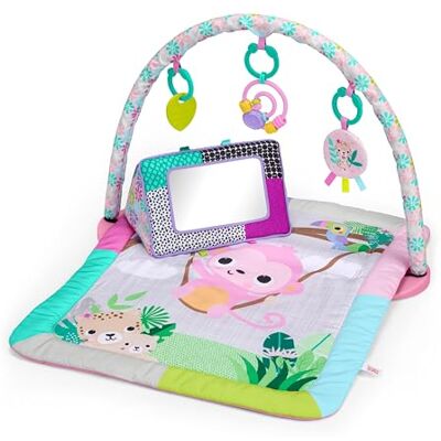 Bright Starts Treetop Bloom Babydecke mit Spielbogen & Baby Spiegel, Bauchlage Matte mit 4 Spielzeugen, ab Geburt, Rosa Bright Starts Treetop Bloom Babydecke mit Spielbogen & Baby Spiegel, Bauchlage Matte mit 4 Spielzeugen, ab Geburt, Rosa