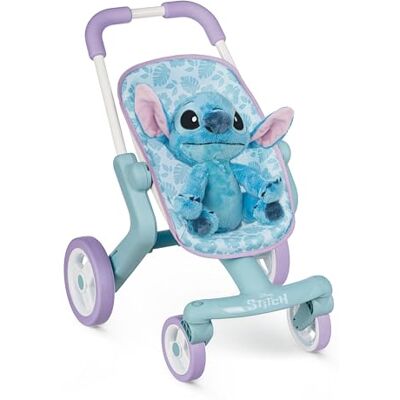 Smoby – Stitch Puppenwagen inkl. 25 cm Stitch Plüschfigur – Ergonomischer Schiebegriff, frei drehende Vorderräder – Lauflernwagen für Kinder ab 18 Monaten Smoby – Stitch Puppenwagen inkl. 25 cm Stitch Plüschfigur – Ergonomischer Schiebegriff, frei drehende Vorderräder – Lauflernwagen für Kinder ab 18 Monaten
