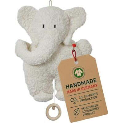 Efie Spieluhr Elefant aus Bio-Baumwolle (KBA), GOTS-Zertifiziert, waschbar, handgefertigt (Melodie: Brahms) Efie Spieluhr Elefant aus Bio-Baumwolle (KBA), GOTS-Zertifiziert, waschbar, handgefertigt (Melodie: Brahms)