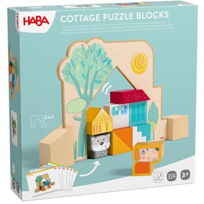 HABA Stapel- und Legespiel Bauspaß – 3D-Holzbausteine für Kinder ab 3 Jahren – Kreatives Konstruktionsspiel mit 20 Bausteinen & Vorlagekarten – 2012382001 HABA Stapel- und Legespiel Bauspaß – 3D-Holzbausteine für Kinder ab 3 Jahren – Kreatives Konstruktionsspiel mit 20 Bausteinen & Vorlagekarten – 2012382001