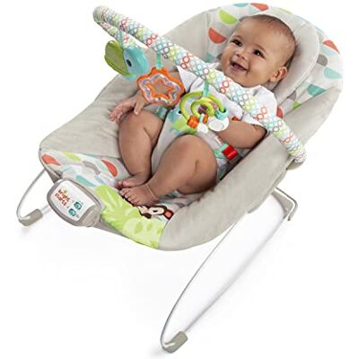 Bright Starts , Babywippe Babyschaukel Happy Safari mit beruhigenden Vibrationen & 7 Melodien, abnehmbarer Kopfstütze und Spielbogen mit 3 Spielzeugen, Lautstärkeregeler, ab der Geburt bis 9kg Bright Starts , Babywippe Babyschaukel Happy Safari mit beruhigenden Vibrationen & 7 Melodien, abnehmbarer Kopfstütze und Spielbogen mit 3 Spielzeugen, Lautstärkeregeler, ab der Geburt bis 9kg