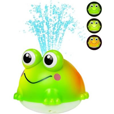 Jovicos Badewannenspielzeug, Frosch Badespielzeug mit LED Licht ab 1 2 3 Jahre Baby Badespielzeug, Bunte LED Lichter, Automatische Wassersprühfunktion, Wasserdicht, BPA-frei, Abgerundete Kanten Jovicos Badewannenspielzeug, Frosch Badespielzeug mit LED Licht ab 1 2 3 Jahre Baby Badespielzeug, Bunte LED Lichter, Automatische Wassersprühfunktion, Wasserdicht, BPA-frei, Abgerundete Kanten