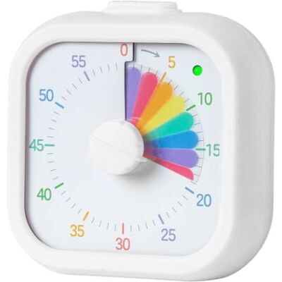 Relaxdays visueller Timer, leiser Kinder-Timer, optischer Alarm, weiß 60 Min Countdown-Timer, Regenbogen, Pomodoro Relaxdays visueller Timer, leiser Kinder-Timer, optischer Alarm, weiß 60 Min Countdown-Timer, Regenbogen, Pomodoro