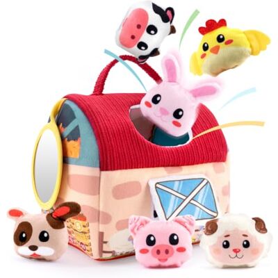 Suxdlan Weiches Babyspielzeug-Bauernhof-Scheunen- und Plüschtierspielzeug-Set für Babys Suxdlan Weiches Babyspielzeug-Bauernhof-Scheunen- und Plüschtierspielzeug-Set für Babys