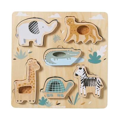 Vertbaudet Baby 2-in-1-Puzzle TANSANIA aus Holz FSC®grün Vertbaudet Baby 2-in-1-Puzzle TANSANIA aus Holz FSC®grün