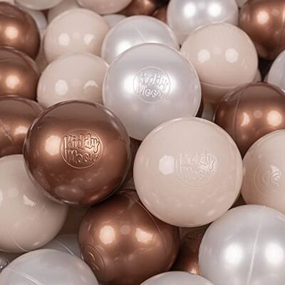 KiddyMoon 100 Bälle/7Cm Kinder Bälle Spielbälle Für Bällebad Baby Einfarbige Plastikbälle Made In EU, Pastellbeige/Kupferrot/Perle KiddyMoon 100 Bälle/7Cm Kinder Bälle Spielbälle Für Bällebad Baby Einfarbige Plastikbälle Made In EU, Pastellbeige/Kupferrot/Perle