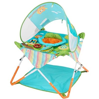 Bright Starts Pop 'N Jump Faltbarer Aktivitäts-Jumperoo, Tragbares Aktivitätscenter für Babys, UPF 50+ Sonnendach, 4 Sensorische Spielzeuge, Reisetasche, 6-12 Monate Bright Starts Pop 'N Jump Faltbarer Aktivitäts-Jumperoo, Tragbares Aktivitätscenter für Babys, UPF 50+ Sonnendach, 4 Sensorische Spielzeuge, Reisetasche, 6-12 Monate