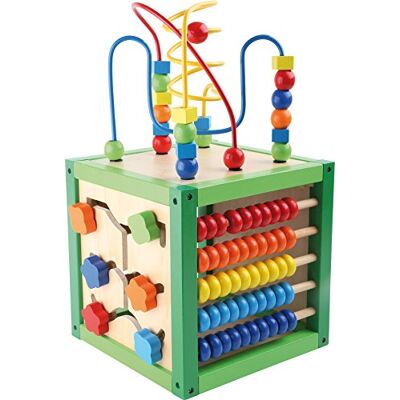 small foot Motorikwürfel „Frühling“ aus Holz, Babyspielzeug mit Vier Spielflächen und Motorikschleifen, ab 1 Jahr, 5886 small foot Motorikwürfel „Frühling“ aus Holz, Babyspielzeug mit Vier Spielflächen und Motorikschleifen, ab 1 Jahr, 5886