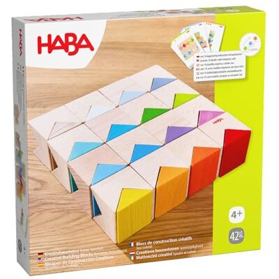 HABA Kreativbausteine – Buntes Bauset mit 32 Holzbausteinen & 10 Vorlagekarten – Fördert Kreativität, räumliches Denken & Feinmotorik – Ab 4 Jahren – 2012606001 HABA Kreativbausteine – Buntes Bauset mit 32 Holzbausteinen & 10 Vorlagekarten – Fördert Kreativität, räumliches Denken & Feinmotorik – Ab 4 Jahren – 2012606001