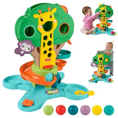 Fisher Price Sitz-und-Spiel Dschungelbaum Musikspielzeug Ball-Spielcenter, 6 Bälle, für Babys & Kleinkinder ab 6 Monaten, JPL82 Fisher Price Sitz-und-Spiel Dschungelbaum Musikspielzeug Ball-Spielcenter, 6 Bälle, für Babys & Kleinkinder ab 6 Monaten, JPL82