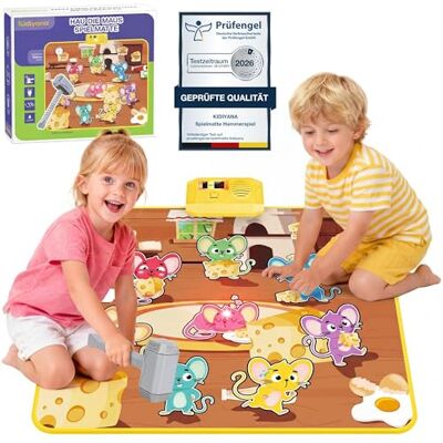 Kidiyana Schlag Spielmatte elektronisches Hammerspiel für Kinder und Erwachsene, Reaktionsspiel mit 8 Spielmodi & 24 Level, Klopfspiel ab 3 Jahre mit Musik & Licht, Maus Kidiyana Schlag Spielmatte elektronisches Hammerspiel für Kinder und Erwachsene, Reaktionsspiel mit 8 Spielmodi & 24 Level, Klopfspiel ab 3 Jahre mit Musik & Licht, Maus