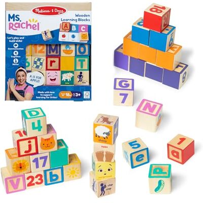 Melissa & Doug Ms. Rachel Buchstabe, Zahl und Spiel Lernblöcke aus Holz mit Aktivitätskarten für Mädchen und Jungen, Kleinkinder ab 18 Monaten, FSC-Zertifiziert Melissa & Doug Ms. Rachel Buchstabe, Zahl und Spiel Lernblöcke aus Holz mit Aktivitätskarten für Mädchen und Jungen, Kleinkinder ab 18 Monaten, FSC-Zertifiziert