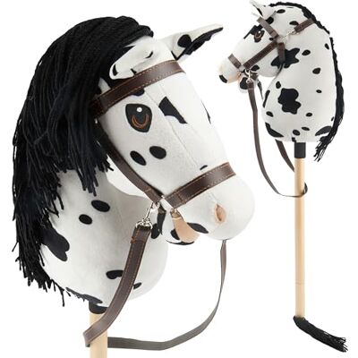 Bieco Hobby Horse Steckenpferd Schecke Größe S, mit Trense Abnehmbarer Stock & Schweif, für Springreiten, Dressur & Spielen Hobby Horse Pferde Bieco Hobby Horse Steckenpferd Schecke Größe S, mit Trense Abnehmbarer Stock & Schweif, für Springreiten, Dressur & Spielen Hobby Horse Pferde