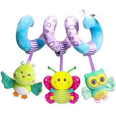 caterbee Autositz-Spielzeug, Baby-Aktivität, Spiralplüsch, Kinderwagen-Spielzeug, Zubehör, Kinderbett-Spielzeug für Jungen oder Mädchen (Himmel) caterbee Autositz-Spielzeug, Baby-Aktivität, Spiralplüsch, Kinderwagen-Spielzeug, Zubehör, Kinderbett-Spielzeug für Jungen oder Mädchen (Himmel)